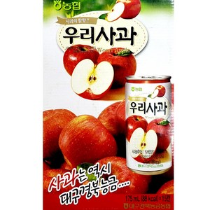 대구경북능금농협 우리사과 캔음료 사과의 참맛 우리 사과, 175ml, 15개