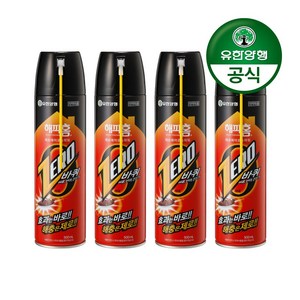 유한양행 해피홈 제로 에어로솔 바퀴용, 500ml, 4개