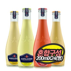 산펠레그리노 탄산음료 4가지 맛 200ml x 24병, 1세트, 4.8L