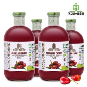 조지아스내추럴 유기농산수유 1 000ml 착즙 진액, 4개, 1L