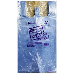 비닐봉투 파란 38x46Cm 이츠웰 100매 * 5개 대용량 비닐봉지, 1개