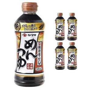 야마사 2배 농축 멘쯔유, 5개, 500ml