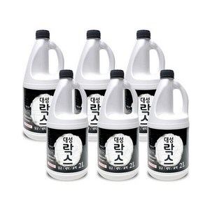 대성 락스 대용량 청소 세탁 표백 살균 소독 식품 첨가물 등급, 2L, 6개