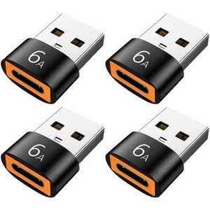 제이스마트 6A 고속 C타입 to USB A 3.0 변환젠더 2개 2cm 블랙, 4개