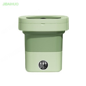 JIBAIHUO 8.5L 휴대용 세탁 탈수 일체형 미니세탁기 접이식 초미니 휴대용 여행용, 카키