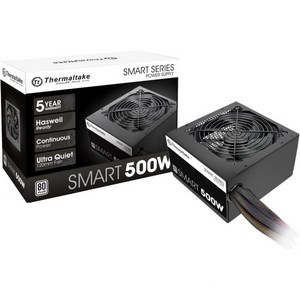 Themaltake Smat 500W 80 White 인증 PSU 120mm Ulta Quiet Cooling Fan ATX 12V V2.3EPS Active PFC 전원, 80 + White_500W