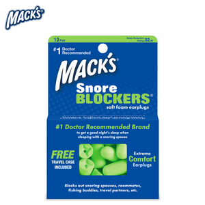 Macks 소프트 폼 스노어블락커 귀마개 + 케이스, 20개입, 1개