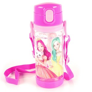 시크릿쥬쥬 원터치 어깨끈 빨대 물통, 혼합색상, 500ml, 1개