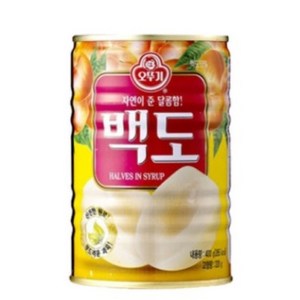 오뚜기 백도 반절 통조림, 400g, 4개