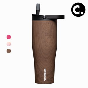 콕시클 대용량 빨대 텀블러 스트로우 보냉 진공 밀폐 go cup 30oz, 1세트, 890ml, wood