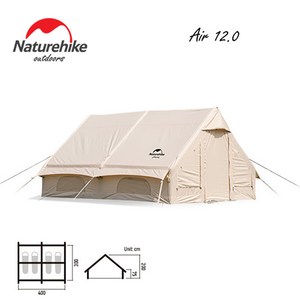 네이처하이크12.0 NH20ZP010 타프 Naturhike Naturehike in stock 에어 텐트 에어 12.0 야외 캠핑 코튼 텐트 글램핑 텐트 빠른 배송 nh 텐트, 12.0/(3-4인용) 시트 미포함