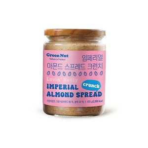 (M) 임페리얼 아몬드버터 크런치 1통 400g, 1개