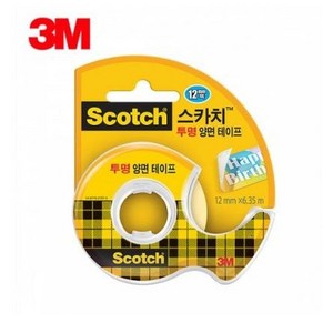 스카치 투명 양면 테이프 12mm x 6.35m, 3개