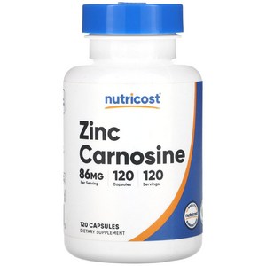 뉴트리코스트 아연 징크 카르노신 Zinc Canosine 86mg 120정, 1개