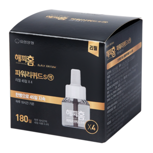 해피홈 블랙에디션 파워리퀴드에스액 리필 45일 4p, 116ml, 3개