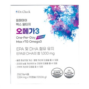 닥터체크 원퍼데이 맥스 알티지 오메가3 90캡슐, 90정, 1박스