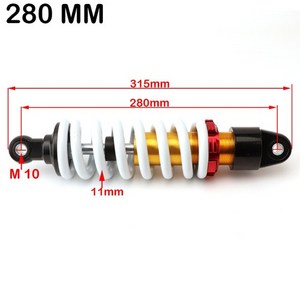 오토바이 쇼바 260mm 270mm 280mm 10quot 더트 포켓 바이크 쿼드용 쇼크 업소버 리어 서스펜션, 1개