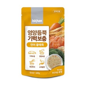 이즈칸 독 영양듬뿍 기력보충 파우치 100g 12개 강아지간식 죽 스튜, 02_연어황태죽