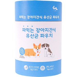 씨엔앨 라이프 짜먹는 강아지간식 파우치 영양제 닭고기 30p + 연어 30p, 장건강/유산균, 1세트