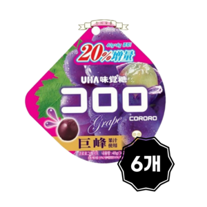 UHA 코로로젤리 포도, 48g, 6개