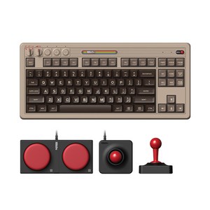 8BitDo Retro87 C64레트로 기계식 게이밍 키보드 2세대 듀얼 슈퍼버튼 조이스틱 포함, Retro87 C64, 청축