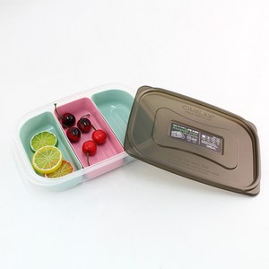 슬로시 3칸 반찬 양념 이유식 보관 밀폐 용기 1300ml, 1개, 1개입