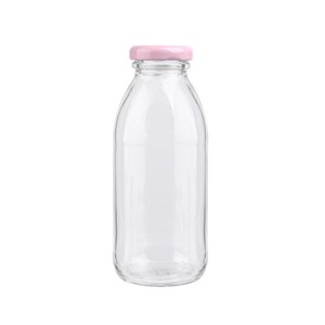 서울패키지 밀크티 음료유리병 1박스 48개 원형 300ml, 핑크캡