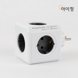 아이정 디자인멀티탭 파워큐브 오리지널 베이직 그레이 5구 멀티콘센트 멀티탭, 0cm, 화이트, 1개