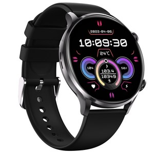 통화가능 블루투스 스마트워치 Y5 1.43인치 대화면 한글판 22mm, 블랙, 3.6cm, GPS + 블루투스
