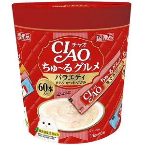 챠오츄르 고양이 구루메 버라이어티 간식 60p, 혼합맛(참치/가다랑어/닭가슴살), 840g, 1개