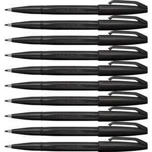 Pentel 펜테루 수성 펜 사인 S520-AD 블랙 10개 세트, 1개, 상품명참조