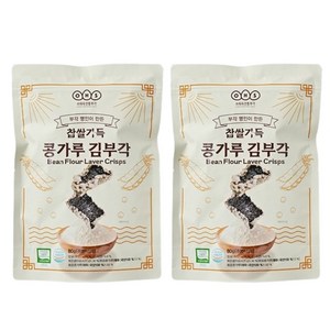 오희숙부각 찹쌀가득 콩가루 김부각, 2개, 80g