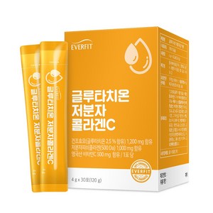 에버핏 글루타치온 효과 저분자 피쉬 콜라겐C 비타민c 효능 120g (4g x 30포), 90개