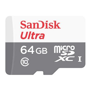 샌디스크 울트라 마이크로 SD 메모리카드 SDSQUNR, 64GB, 1개