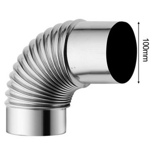 굴뚝 라이너 벤드 스테인레스 스틸 멀티 플루 스토브 파이프 가스 온수기 배기 파이프 통풍구 90 도 플루 엘보 파이프 1 개, 1개, 6) 100mm