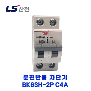 LS산전 분전반용 차단기 BK63H-2P C4A, 1개