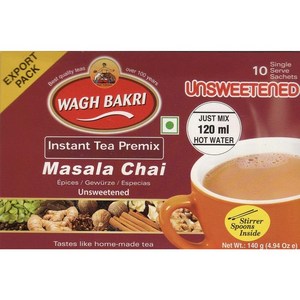 Wagh Baki Instant Masala Chai Tea Unsweetened - 10 Sachets … Wagh Baki 인스턴트 마살라 차이 티 무가당 - 10 봉지 …, 1개, 226.8g