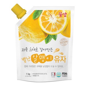 꽃샘 별난 알맹이 유자차, 3개, 1kg