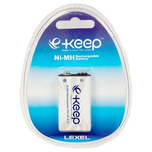 LEXEL e-Keep 9V Ni-MH 사각타입 충전지 8.4V 250mAh, 1개, 1개입