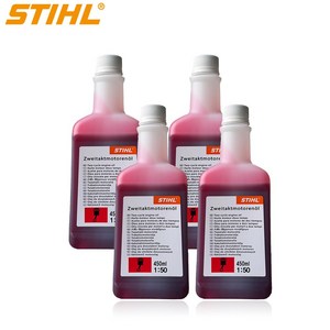 STIHL 스틸 2행정 2싸이클오일 스틸오일 450ml 독일생산정품 식물성오일 혼합비율50:1, 4개, 본품(배터리없음)