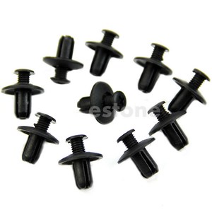 10pcs 8mm Car Hole Dia Plastic Rivets Fastener Fender Bumper Push Pin Clips, Black