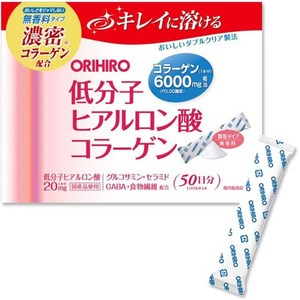 서플리먼트 オリヒロ 【ORIHIRO 오리히로】저분자 히알루론산 콜라겐 50일분 무향료 타입 개포장 스틱 타, 1개, 상세참조