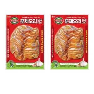 롯데 의성마늘 훈제오리슬라이스 400gx2 총800g, 2개, 400g