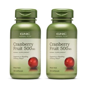 GNC 크랜베리 프루트 500mg 캡슐, 100정, 2개