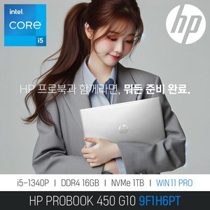 HP ProBook 450 G10 9F1H6PT / 주식 문서작업 사무용 인강용 [ 무선마우스 증정], WIN11 Pro, 16GB, 1TB, 실버