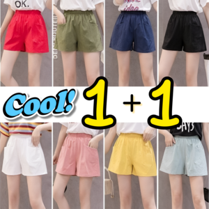 [제2라운드#]린넨 4부반바지 1+1 아이스반바지 빅사이즈 데일리 여름바지 쿨 냉장고바지
