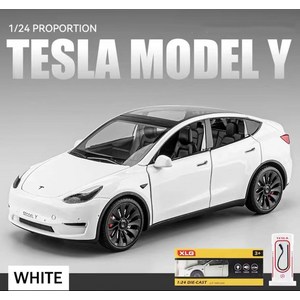 미니 자동차 124 테슬라 호환 모델 Y SUV 합금 장난감 다이캐스트 차량 금속 장식 선물, [08] White 1 Whit Box, 1개