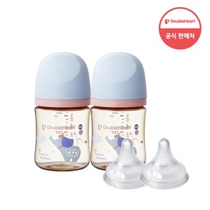 더블하트 모유실감 3세대 PPSU 디어프렌즈 트윈팩 160ml+젖꼭지(2입), 꿈꾸는코끼리, 3세대 젖꼭지S, 1개