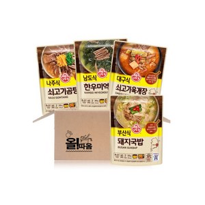 올따옴 오뚜기 국탕찌개 기획세트 (부산식돼지국밥+대구식쇠고기육개장+남도식한우미역국+나주식쇠고기곰탕), 2050g, 1세트