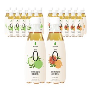 넛츠그린 제로스파클링 애플블랙티+자몽블랙티, 340ml, 24개